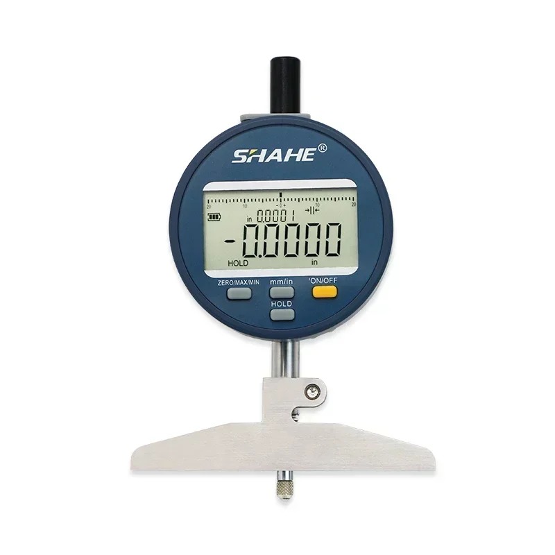 Shahe 0-100 mm 0.001 mm Digital LCD Depth Gauge Indicator With Rechargeable Battery Depth Measuring Tools