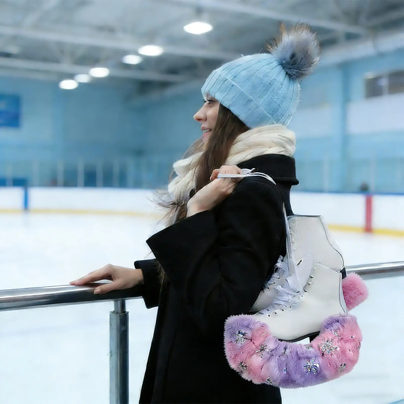 Ice Skate Guards Moisture-Wicking Soft Flannel Hockey Figure Accessories Figure Skate Guards for Boys Youth Women Men Adults view 6