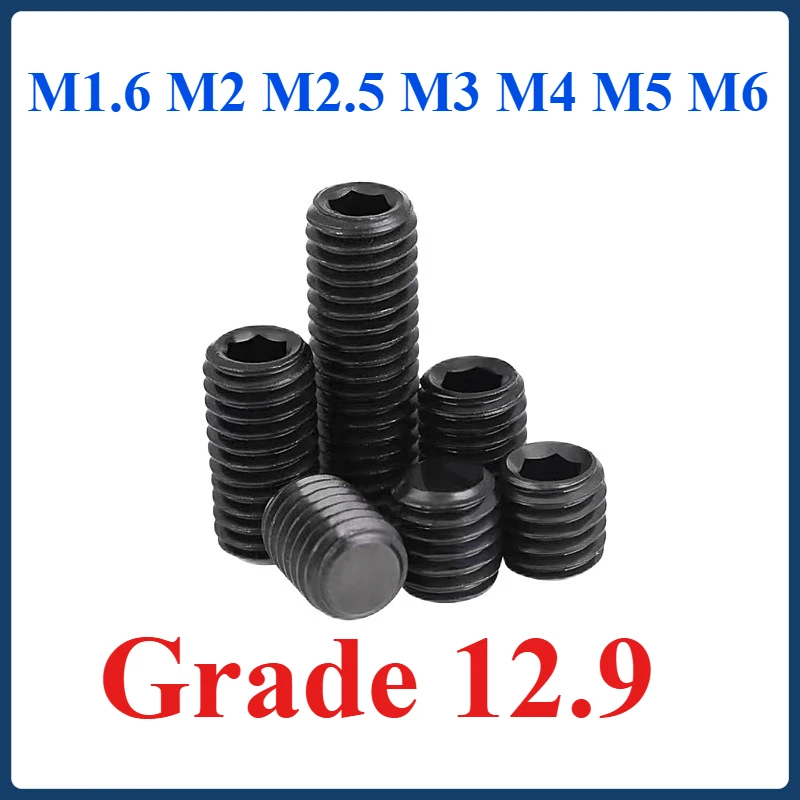 

12.9 Grade Concave-End Set Screw with Black Hex Socket M1.6 M2 M2.5 M3 M4 M5 M6