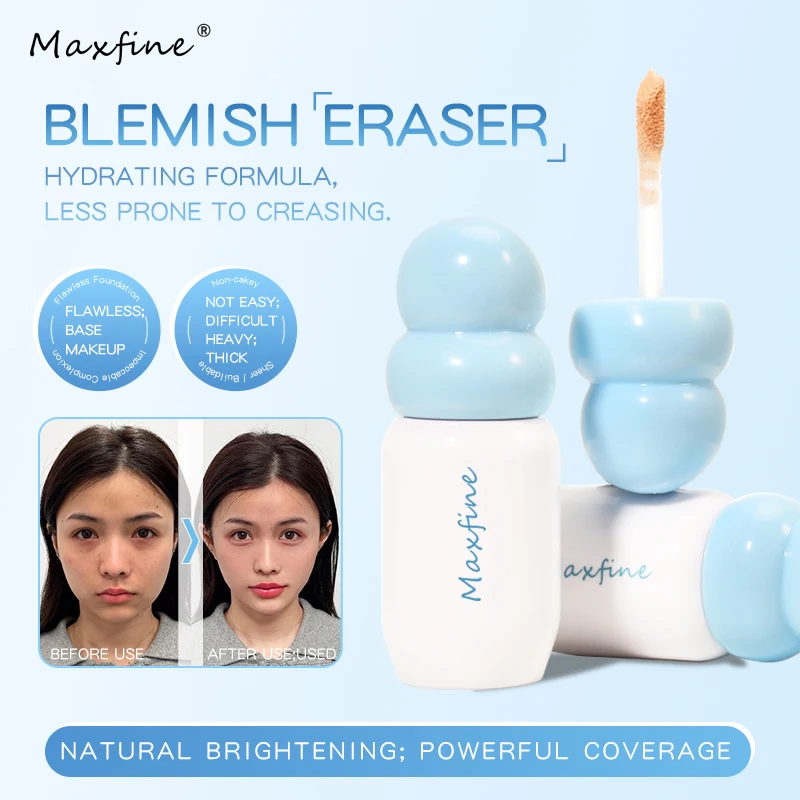 Hydrating Concealer Brightening Liquid, Cover Spots Acne Marks Dark Circles, Skin‑friendly Non‑caking, Daily Flawless Face Makeu