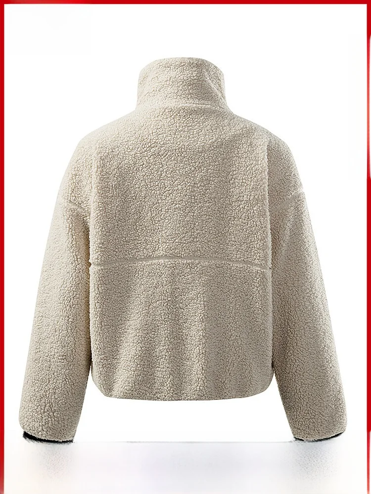 เสื้อแจ็คเก็ตขนเป็ด GPstudio พร้อมปกขนแกะ สไตล์เกาหลี ดีไซน์อบอุ่น ทรงเข้ารูป ยาว