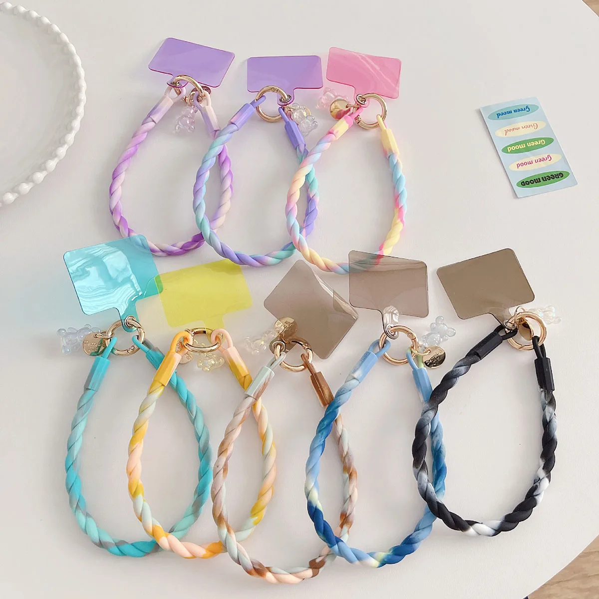 สีสันสดใสป้องกันการสูญหายน่ารักหมีส่องสว่างซิลิโคนเชือกโทรศัพท์มือถือซิลิโคนสไตล์ยาวเชือกเส้นเล็กกีฬา