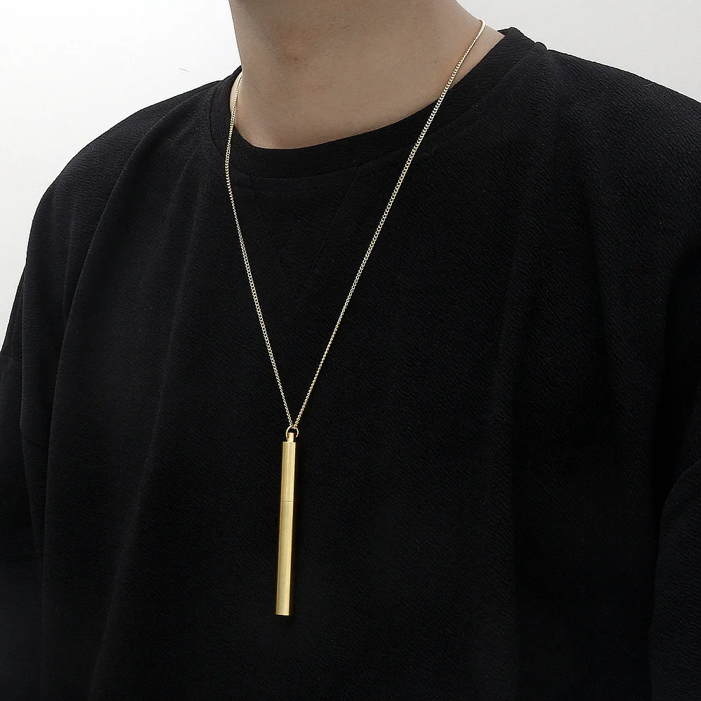 Geometrische Titan Stahl Anhänger Straße Hip Hop Cool Bounce Di Männer Frauen Mode Halsketten Schmuck – Detail 3