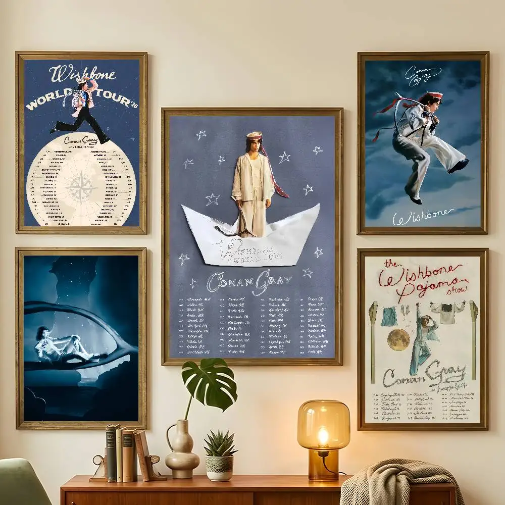 Póster de Singer Conan Gray Wishbone para dormitorio, decoración de habitación de jugador, pared de restaurante, regalo estético moderno