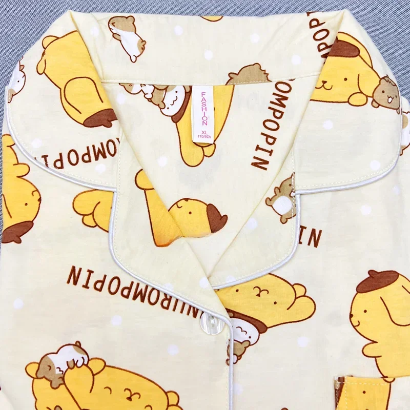 Sanrio pudding dog silk pajamas women\'s summer thin cotton short-sleeved shorts cute cartoon comfortable home women\'s pajamas