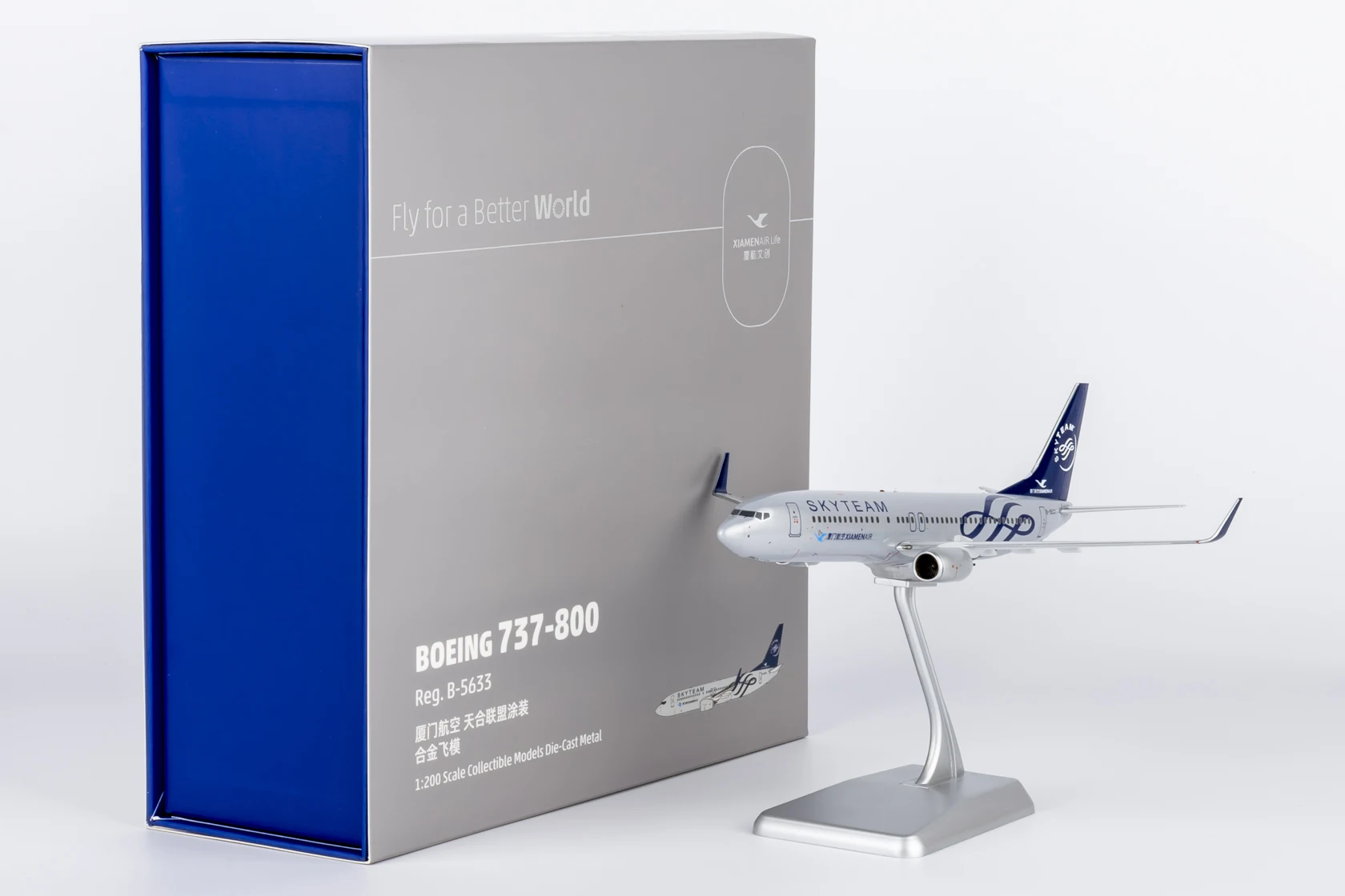 

64111 Коллекционный самолет из сплава в подарок, модель NG 1:200 Xiamen Airlines «SkyTeam», Boeing B737-700, литая под давлением модель самолета B-5633