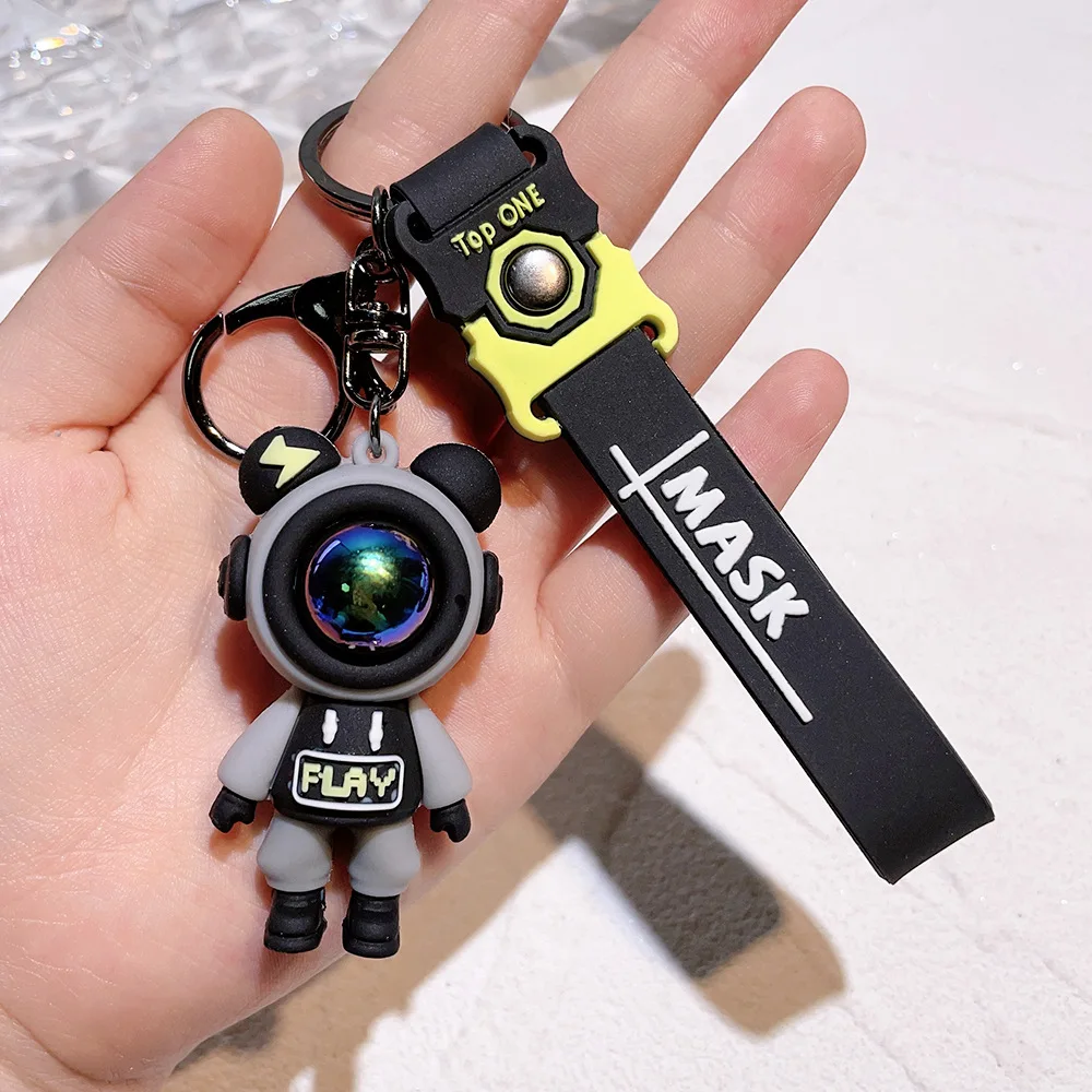 Lightning Bear Keychain Fashion Cartoon Cute Astronaut Bear Doll Bag Pendant Accessories Large Couple Jewelry Gifts Birthday