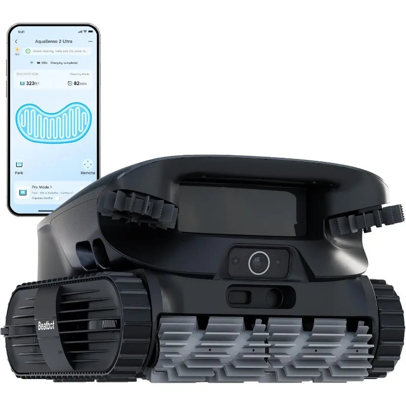Beatbot AquaSense 2 超コードレスプール掃除ロボット、AI カメラ付きプールマッピング、比類のない 5-in-1 クリーニング – ミッドナイトブルー