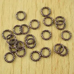 140pcs 5.3mm copper-tone spiral ring charms findings h1882