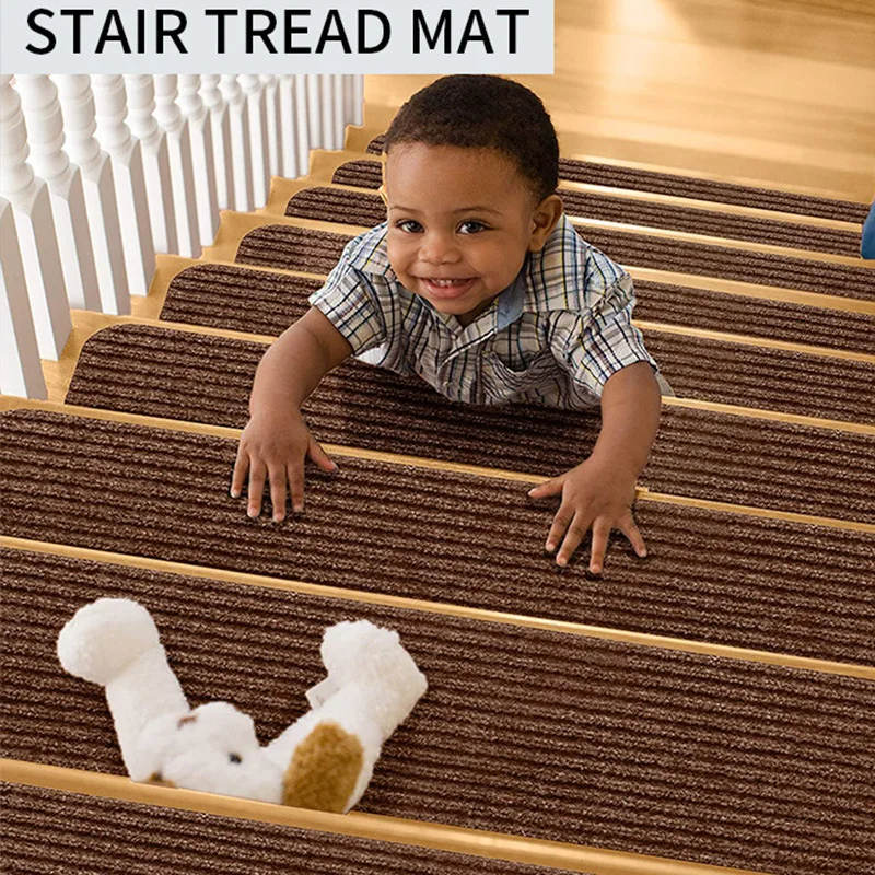 Ins stair mat self adhesive stair step mat non glue carpet floor mat non slip foot mat