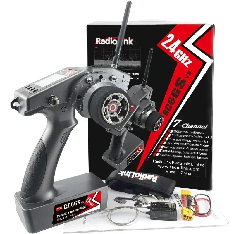 RadioLink RC4GS V3 5CH Trasmettitore a 5 canali 2.4G R4FGM R6F R6FG V5.1 Ricevitore giroscopico per RC Auto Barca Modello di veicolo Parti giocattolo