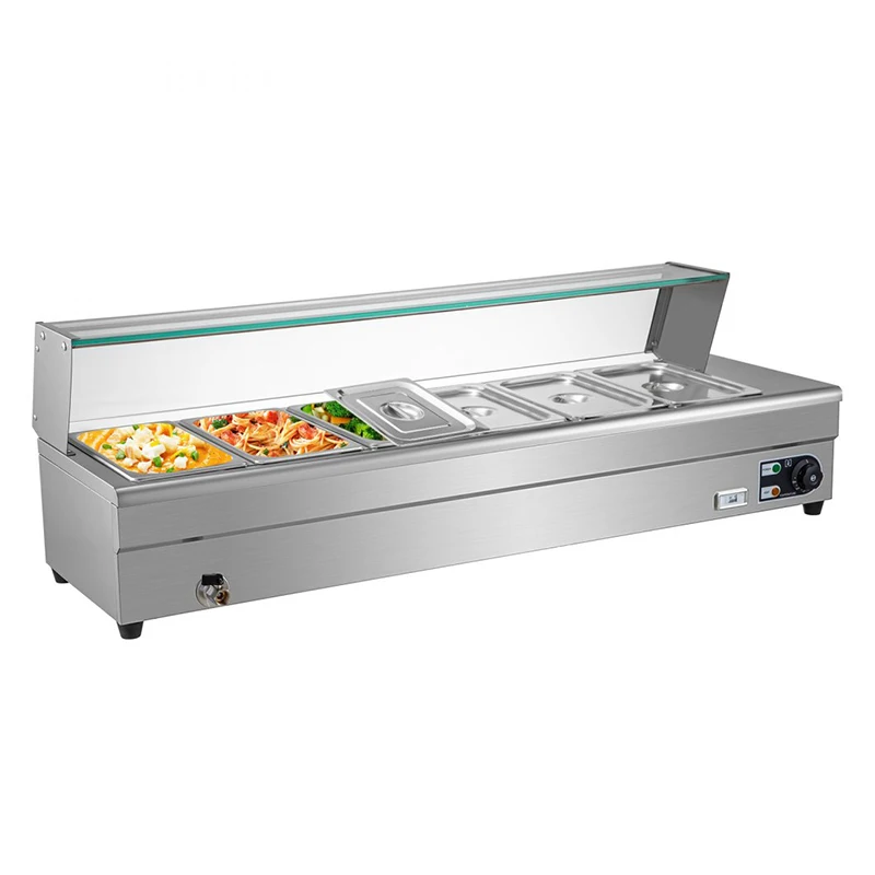 

Commercial Grade 44L Bain Marie Buffet Food Warmer Built-In Stainless Steel Electric 1500W 1800W For Hotels