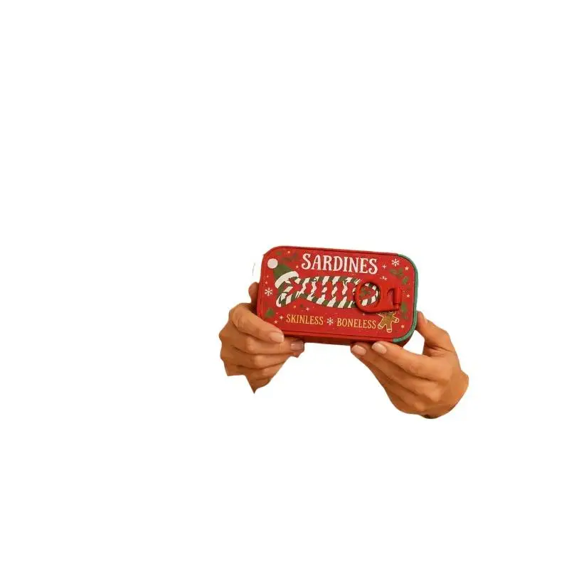 4 Stück Weihnachts-Sardinen-Schmuckbox, 3D-gedruckter Fischgräten-Einsatz, langlebiger, leichter Aufbewahrungsorganizer für Reise-Schmuckstücke und Ohrringe – Detail 4