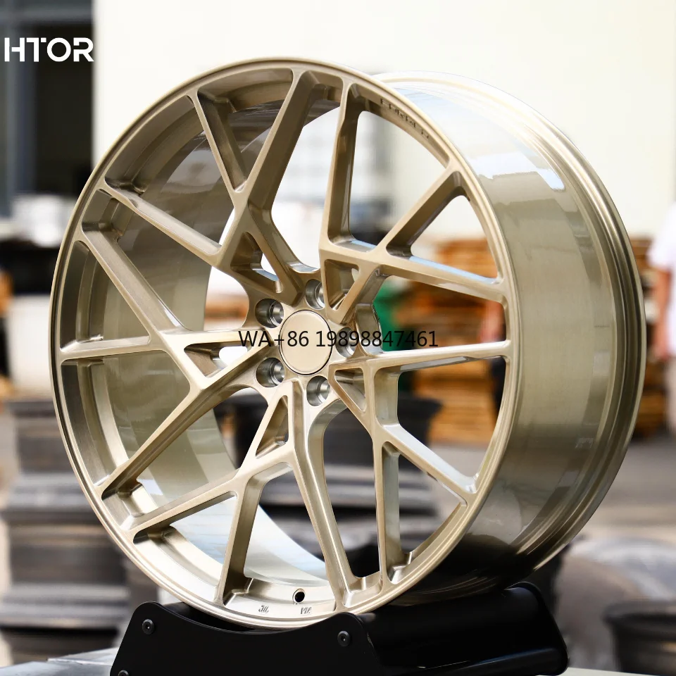 

HTOR New Passenger Car Rims Multi-Spoke Star Style Polished Transparent Gold Forged Racing Wheels