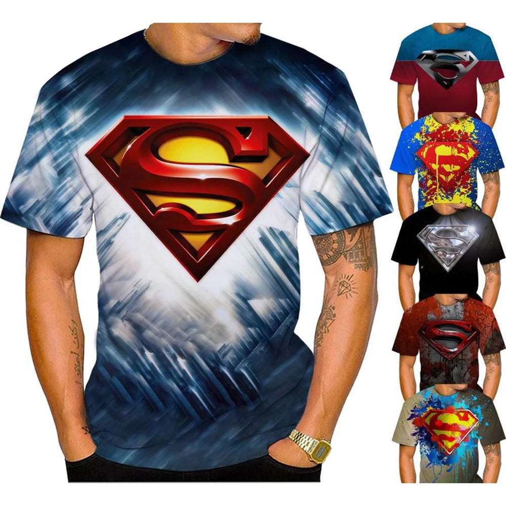 Summer fashion cool superhero 3D printed men's T-shirt neutral casual Harajuku retro short sleeved