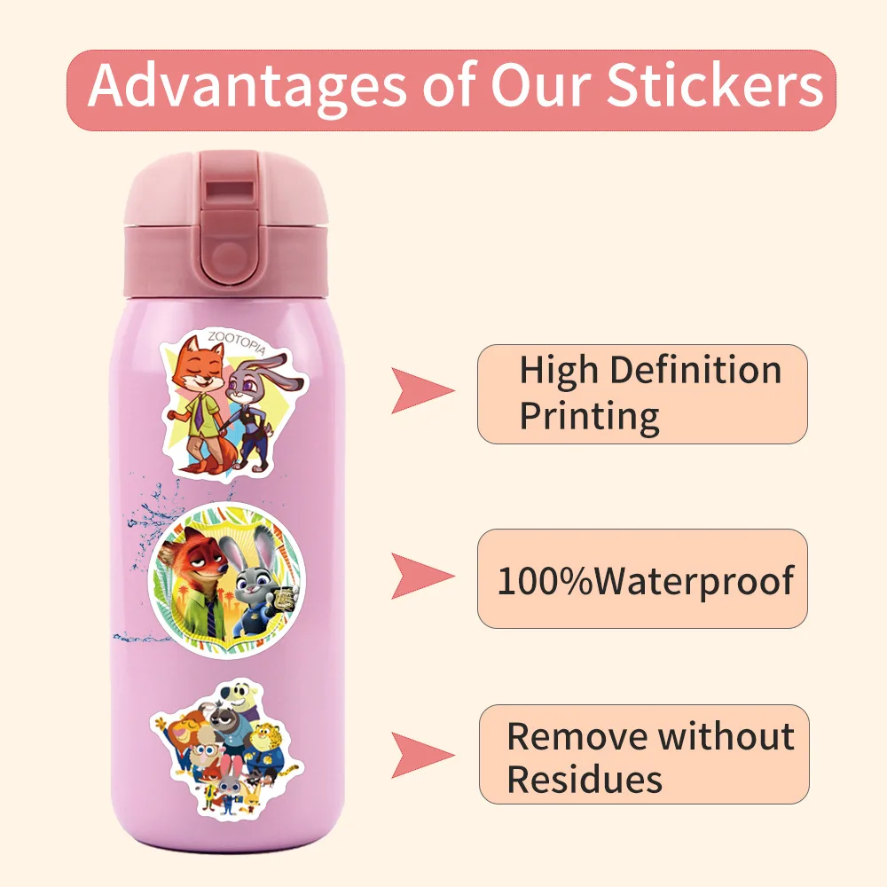 @@@60pcs/Set Cute Zootopia Stickers Cartoon Laptop Luggage Scrapbook Diary Graffiti Sticker Toy