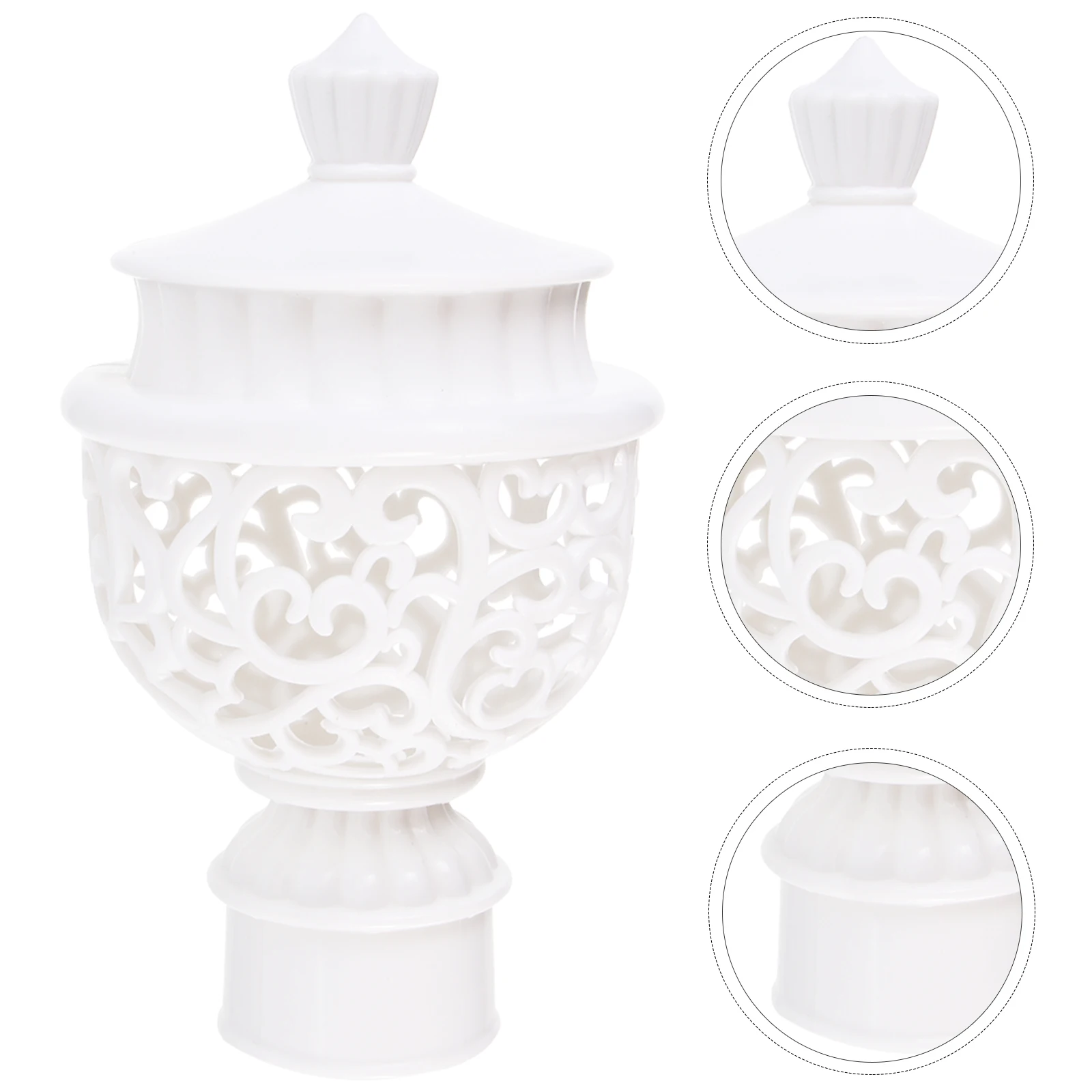 

20 Pcs End Curtain Rod End White Adjustable Home Decor PP Material Handy Curtain Rod Fitting Bedroom Dorm Apartment