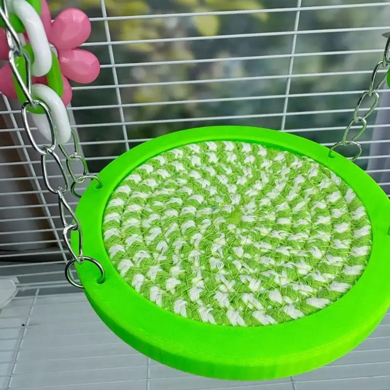 E8BD Interactively Hanging Bird Bed Parrots Swing Bed Hanging Cage Accessory Parrots Climbing Hammock for Pet Birds
