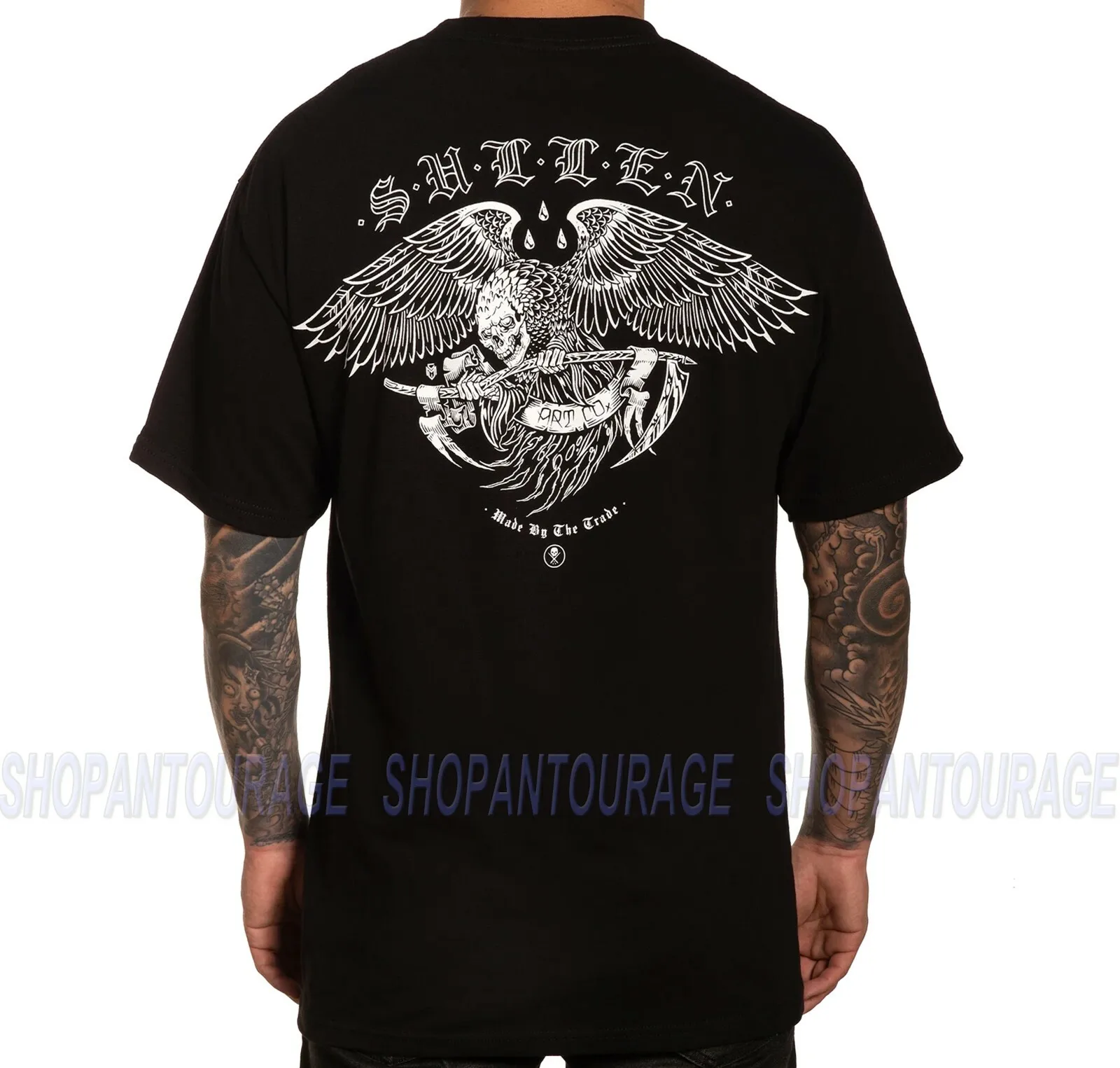 

Sullen Reagle SCM3677 Short Sleeve Standard Graphic Tattoo Skull T-shirt For Men