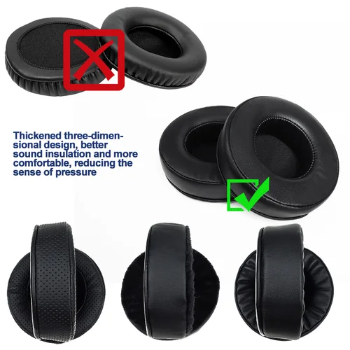 Imagen 2 del producto Almohadillas para auriculares Superlux HD330 HD662 HD662B HD660 HD668B HD669 HD681 EVO HD681B, almohadillas de repuesto, cubiertas de esponja de proteína