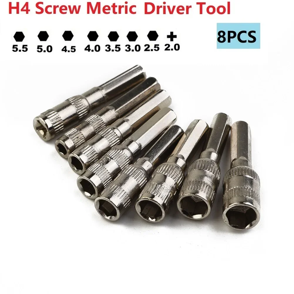 Hand Tools Home Socket Hex Socket H4 8pcs/Set Drill Bit Hex Nut Hex Shank PH2.0/M2.5-5.5mm Screw For Car Repairing