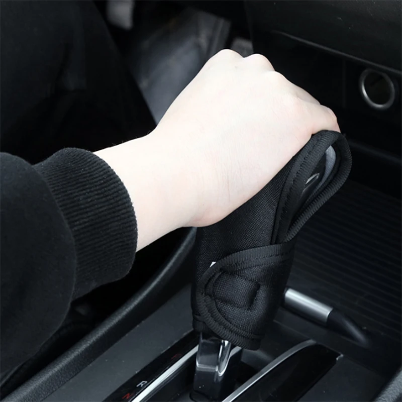 Car Shifter Protection Cover Paste Type Universal Puller Gear Shift Collars Ice Silk Plush Roof Door Handle Interior Supplies