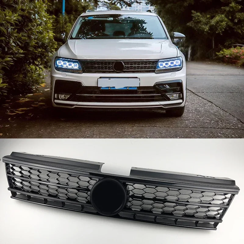 

For Volkswagen vw Tiguan 2016 2017 2018 L Car Front racing Grille Around Trim Racing Grills Trim Car styling