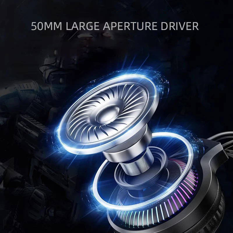 Goldpo G20 سماعات الألعاب للكمبيوتر/PS4/PS5 7.1 المحيطي RGB سماعة الألعاب ألعاب USB سماعات رأس سلكية مع ميكروفون إلغاء الضوضاء #4