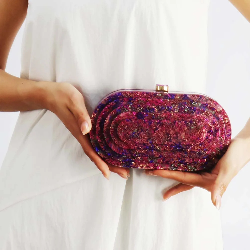 

Colorful Designer Shoulder Crossbody Evening Lady Gift Handbag Luxury Acrylic Clutch Purse Women Bridal Wedding Party Prom Bag