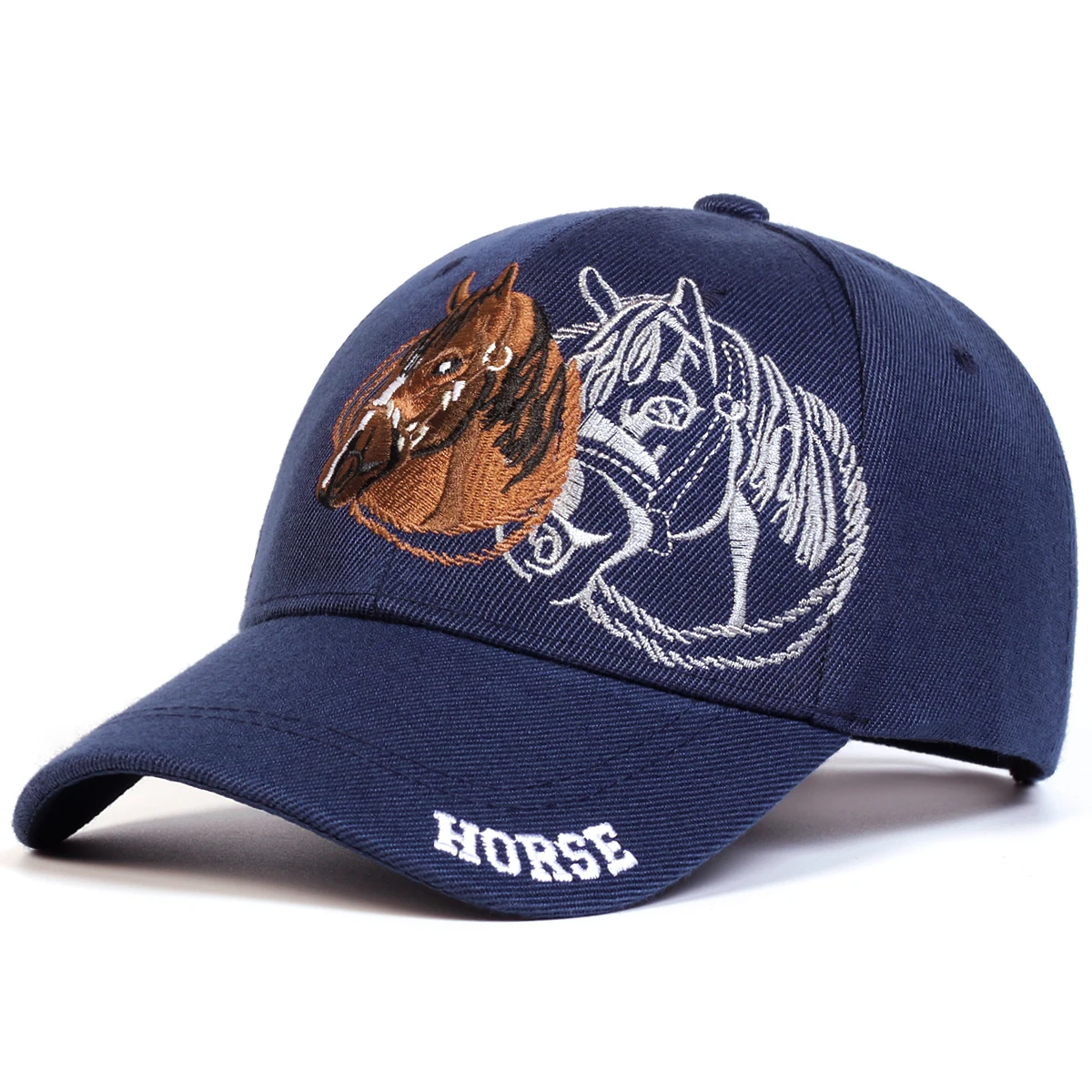 Unisex HORSE Embroidery Baseball Caps Spring Autumn Outdoor Adjustable Casual Hats Sunscreen Hat