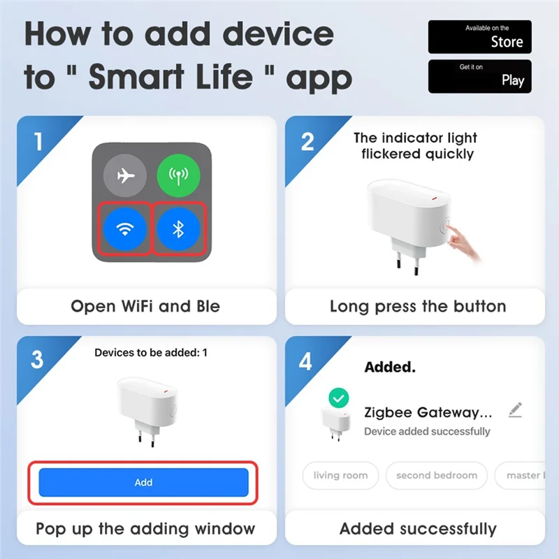 BAAY Tuya Zigbee3.0 Ble 메쉬 게이트웨이 스마트 허브, 스마트 라이프를 위한 다중 모드 원격 제어 장치, EU 플러그가 있는 Bluetooth 게이트웨이