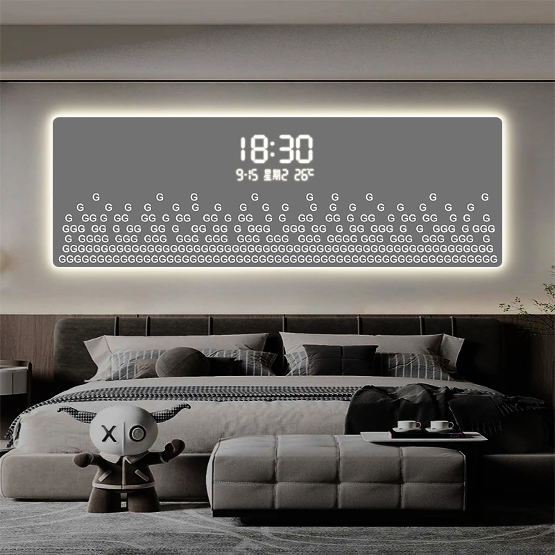 Digital Luxury Battery Wall Clocks Black Calendar Modern Metal Wall Clock Pendulum Hands Orologio Da Parete Moderno Home Decor