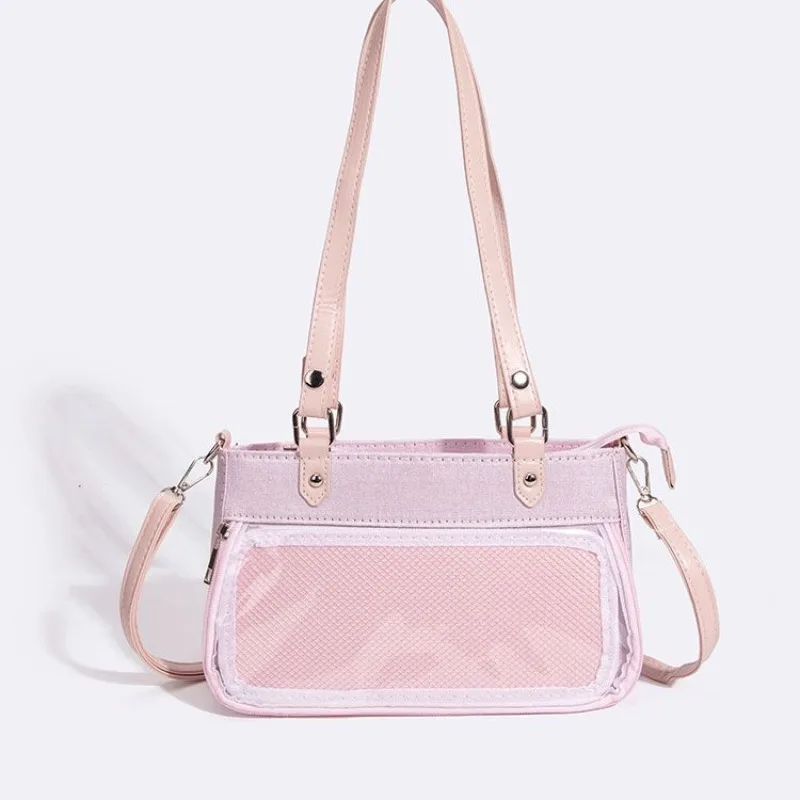 Torebka Ita elegancka satynowa torba na ramię Lolita nowa, dopasowana na lato, przezroczysta torba pod pachami słodka torba Crossbody z wyświetlaczem