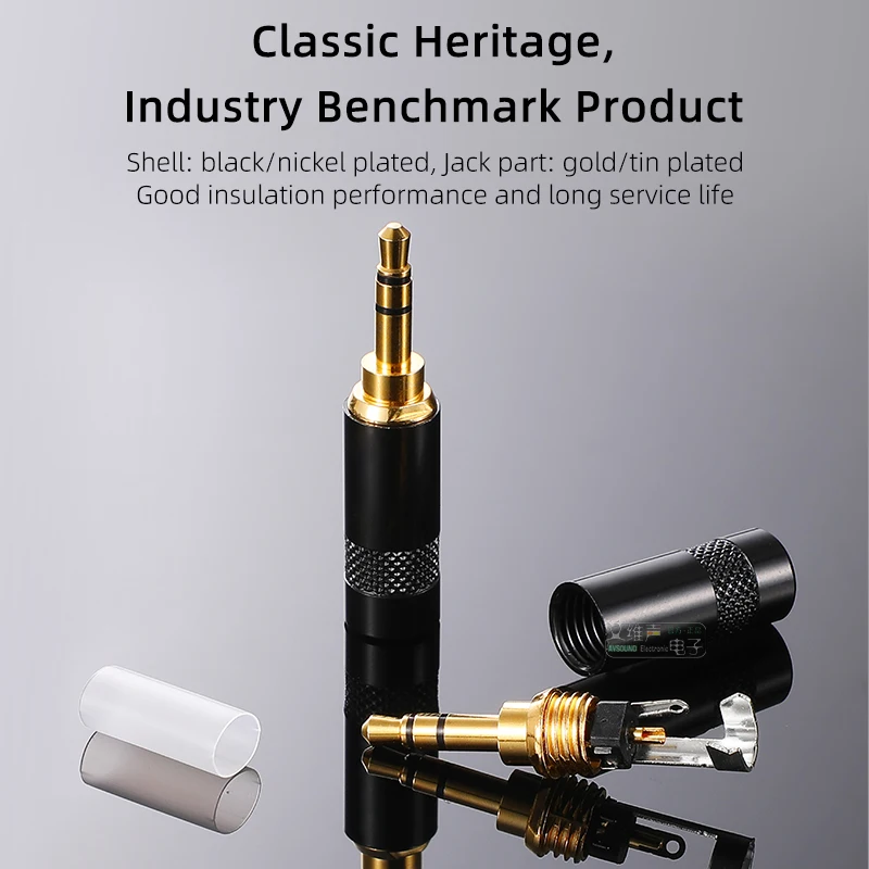 Spina Jack Mono 3,5 Mm Placcata Oro Per Saldatura – 2 Pezzi, Per Cavi Audio Fai-da-te