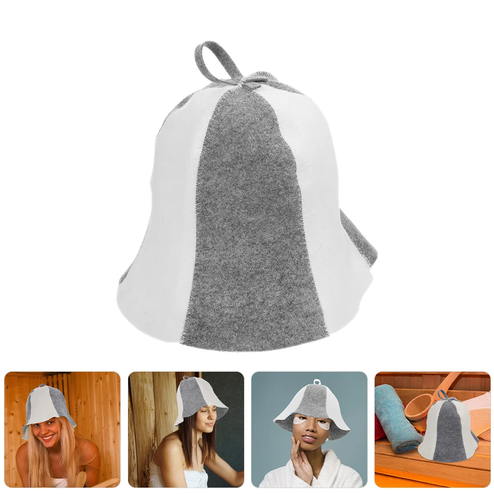 

2Pcs Unisex Felt Sauna Hat Soft Comfortable Insulated Bathing Cap Steam Room Accessories Home Decor Sauna Accessories