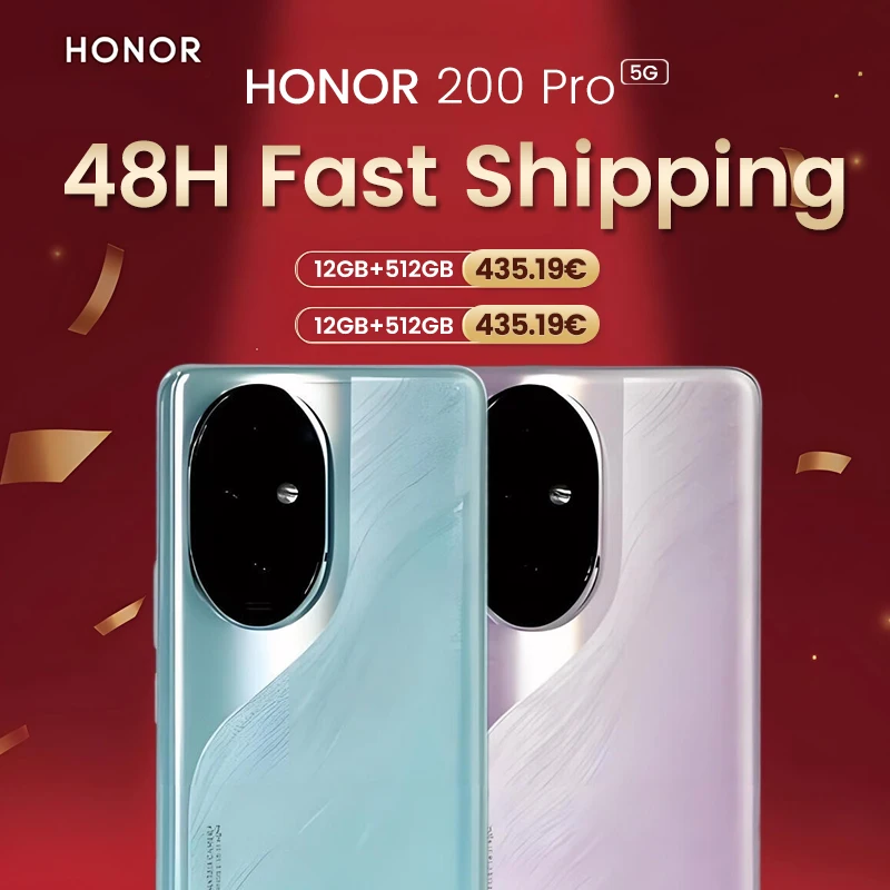 Honor 200 Pro 5G Cell Phone 12GB+512GB Storage Snapdragon 8 Gen 3 6.78