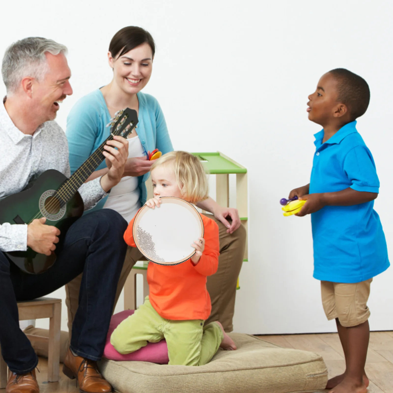 

2 Pcs Sea Wave Drum Sturdy Drums Instruments Ocean Musical for Toddler Wood