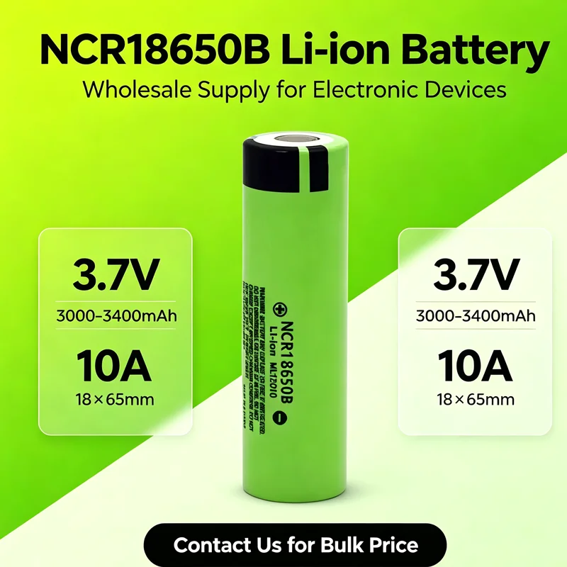 Original NCR18650 3400mAh Battery NCR18650 3.7V 18650 Rechargeable Lithium Battery Fat Head for Flashlight Camera Doorbell