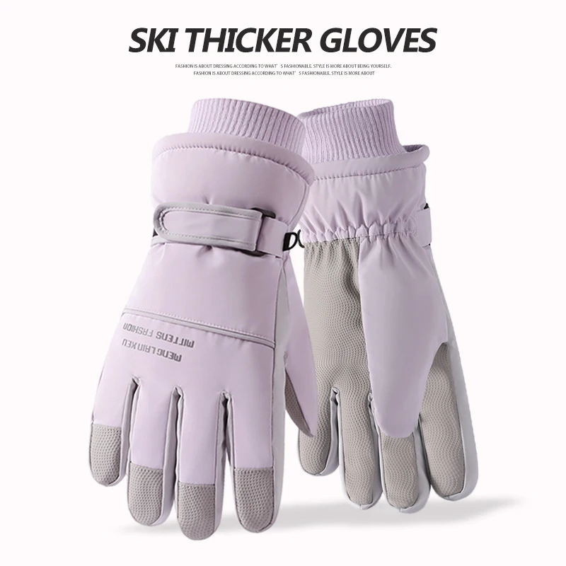 Women fashion Winter Ski Gloves Waterproof Snowboard Gloves Motorcycle Riding Snow Keep Warm Windproof Gloves Outdoor Sports