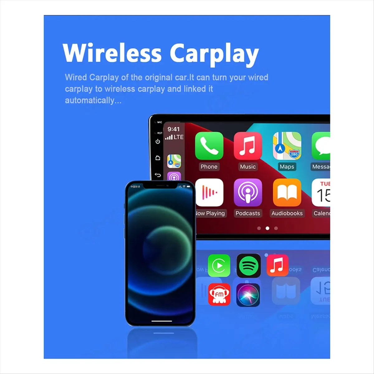 DT77 Wireless Carplay Adapter Android Auto 2in1 Smart Dongle for Peugeot for VW for Toyota for Skoda for Volvo for Kia