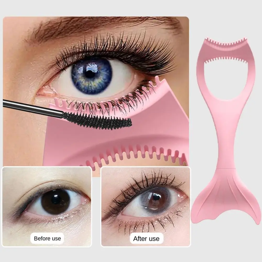 Soft Mermaid Shape Eyelash Tool Prático Mascara Guard Eyeliner Assist Tool Estênceis de olho de silicone Salão de beleza