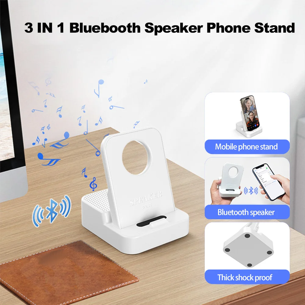 

Haomuren Bluetooth-динамик, подставка для телефона, беспроводной индукционный динамик, держатель для мобильного телефона для iPhone, Android, индукционное воспроизведение