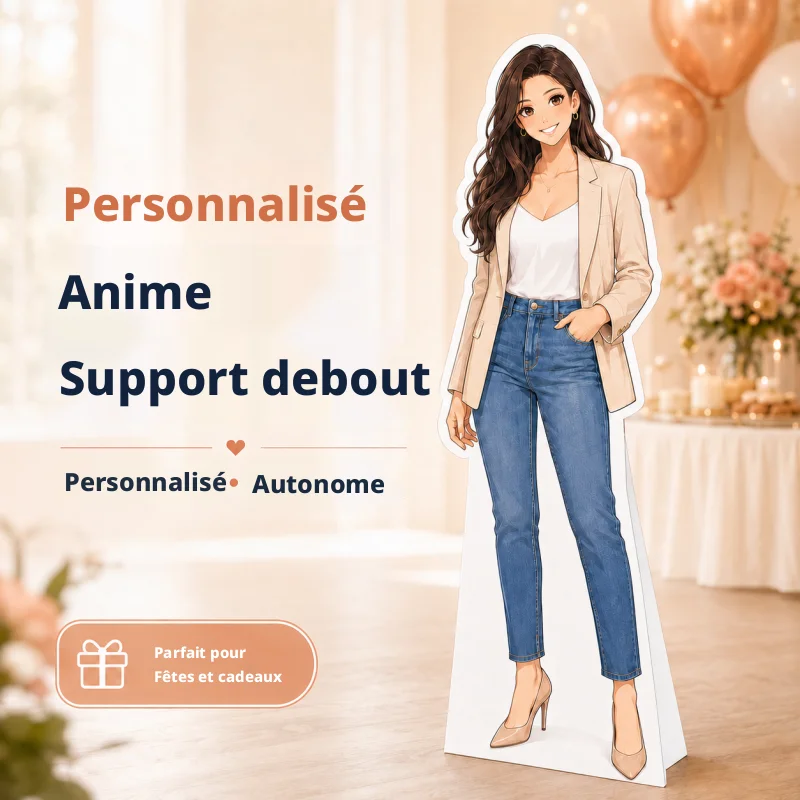 Découpe en carton personnalisée grandeur nature avec votre photo, personnage manga personnalisé, décoration de fête taille réelle pour anniversaire, mariage et événement