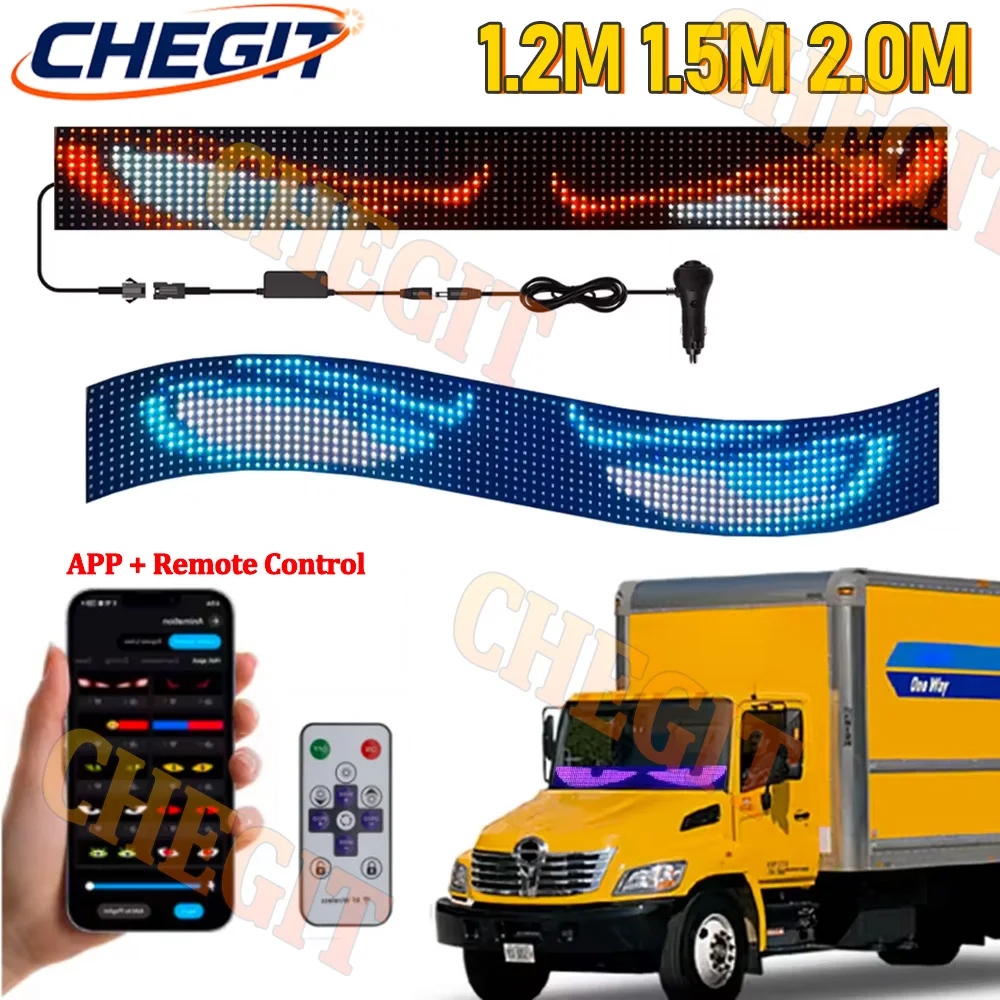 

Large Sceen LED App Remote Control Devil's Eye Truck Car Interior Decoration Ambient Light Custom Text Pattern Lighting