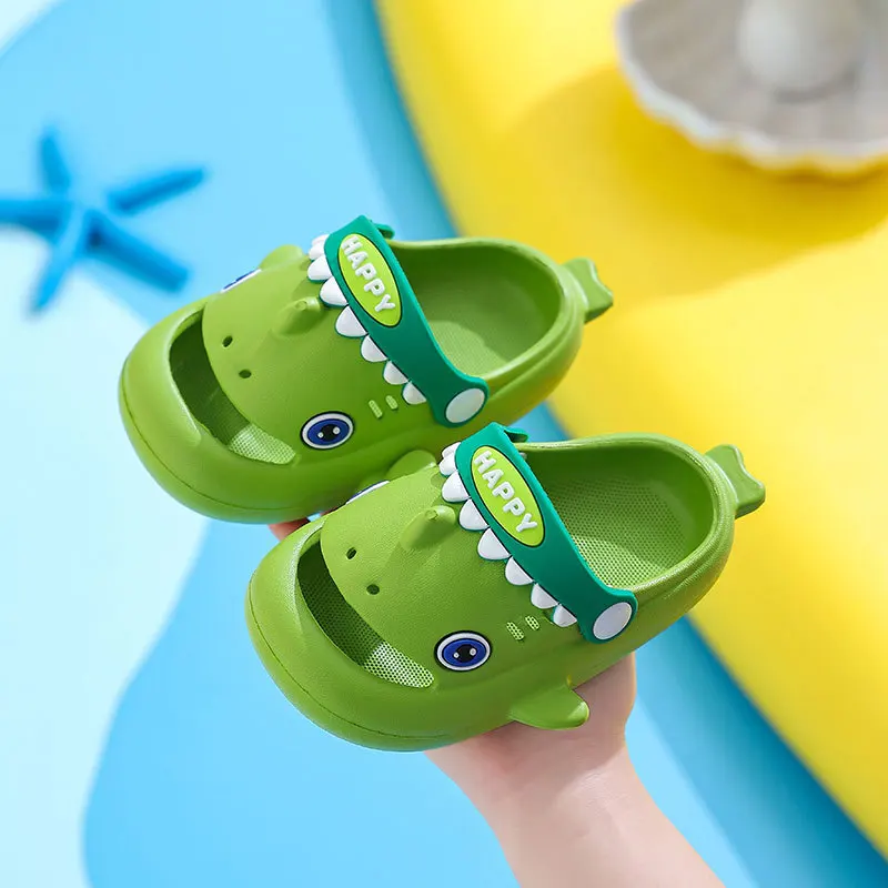 Trendy Cute Cartoon Shark Design Sandals For Boys, Breathable Non-slip Clogs For Indoor Outdoor Beach Camping