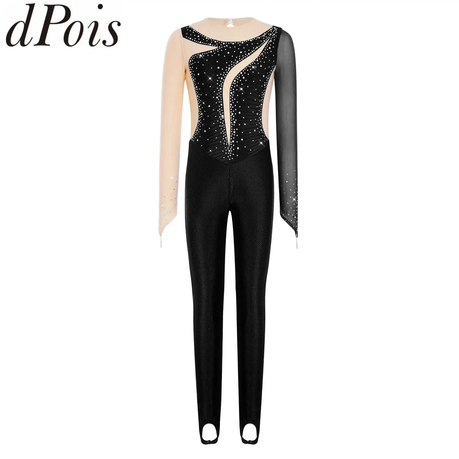 kids-girls-figure-skating-performance-costumes-jumpsuit-finger-holes-long-sleeve-rhinestones-mesh-rhythmic-gymnastics-dancewear
