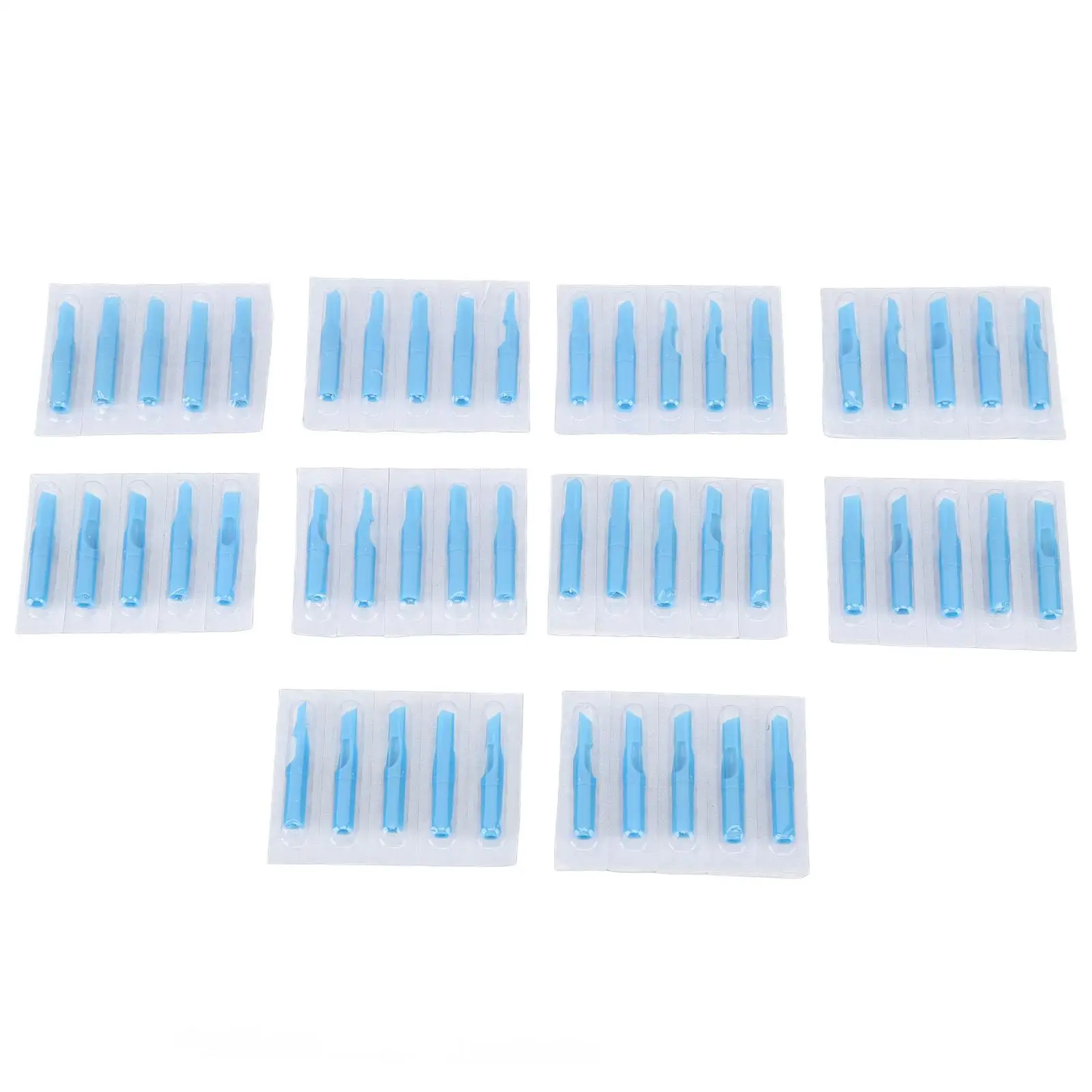 50pcs Blue Disposable Tattoo Tips - Professional Plastic Needle Accessories for Artists, 15FT Length