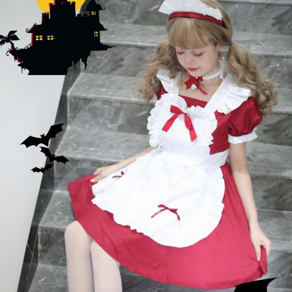 Mignon japonais Sle femme de chambre orm Dr quotidien Cosplay Lolita serviteur loween Doublets Costume traditionnel pour femme