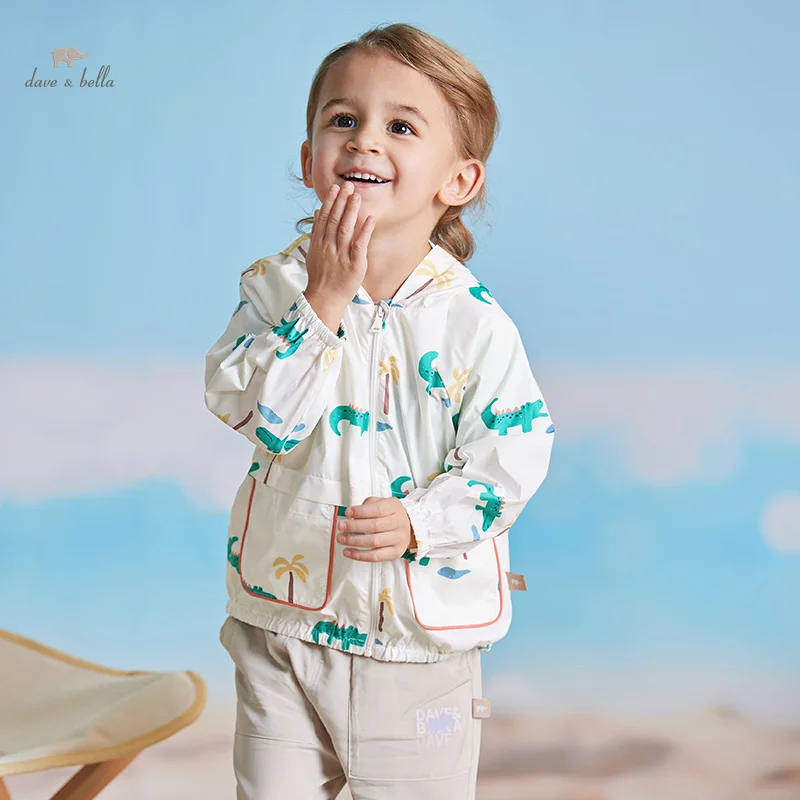 Dave Bella 2024 New Summer Boy’s Children's Baby Fashion Thin Coat Ultraviolet-Proof Sun-Protective Print Cool Outdoor DB2240897