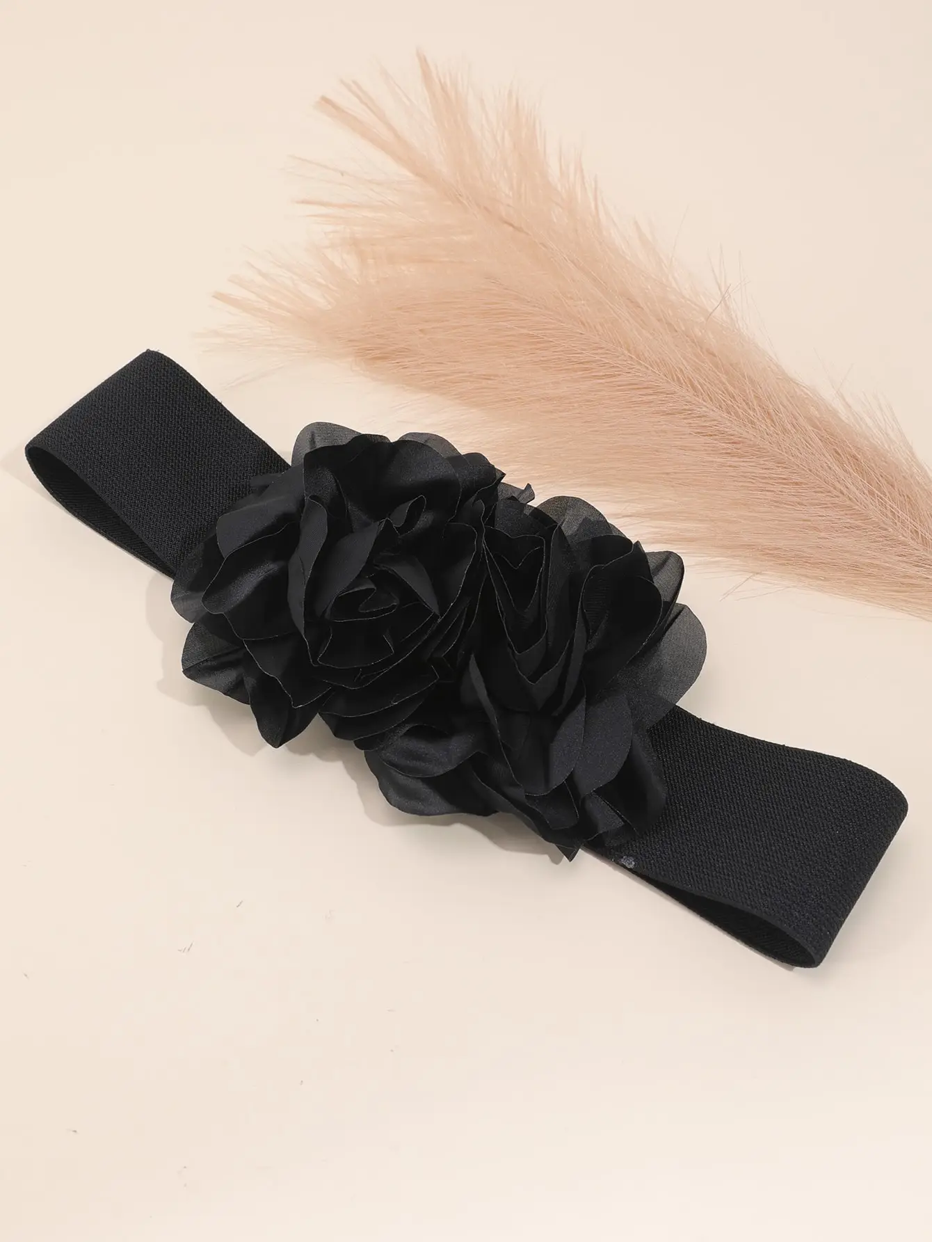 2-Petal Red Floral Design Women\'s Fashion Waist Belt